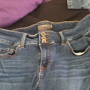 torrid Dark Indigo High-Rise Triple-Button Jeans